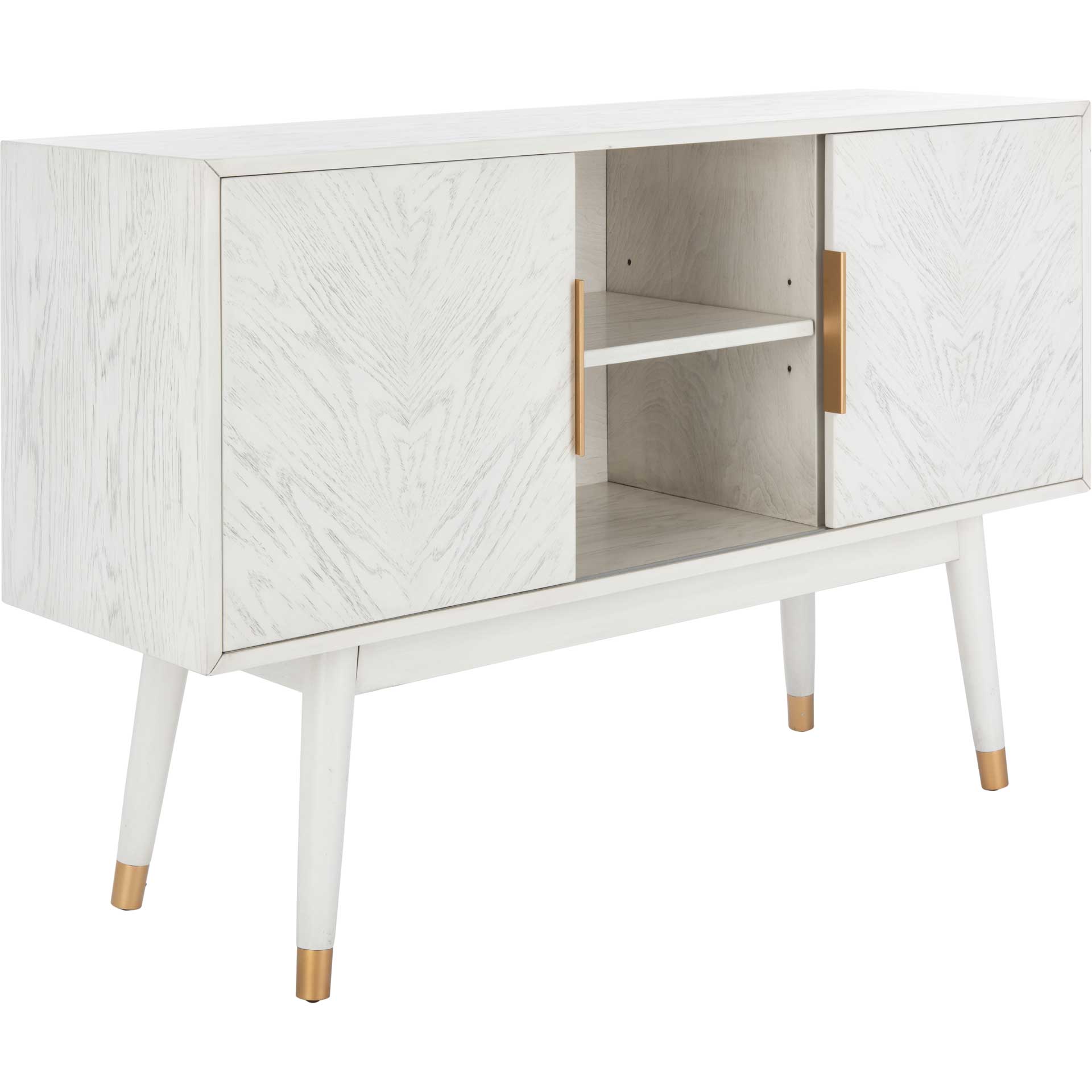 Liam 2 Door Media Stand White Washed