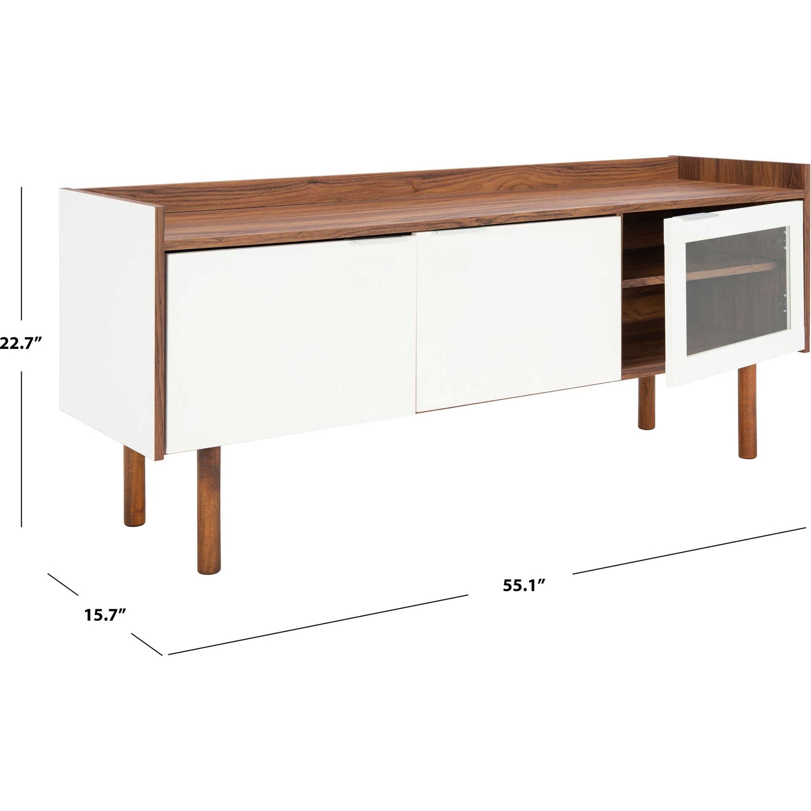 Sade 2 Shelf Media Stand Walnut/White