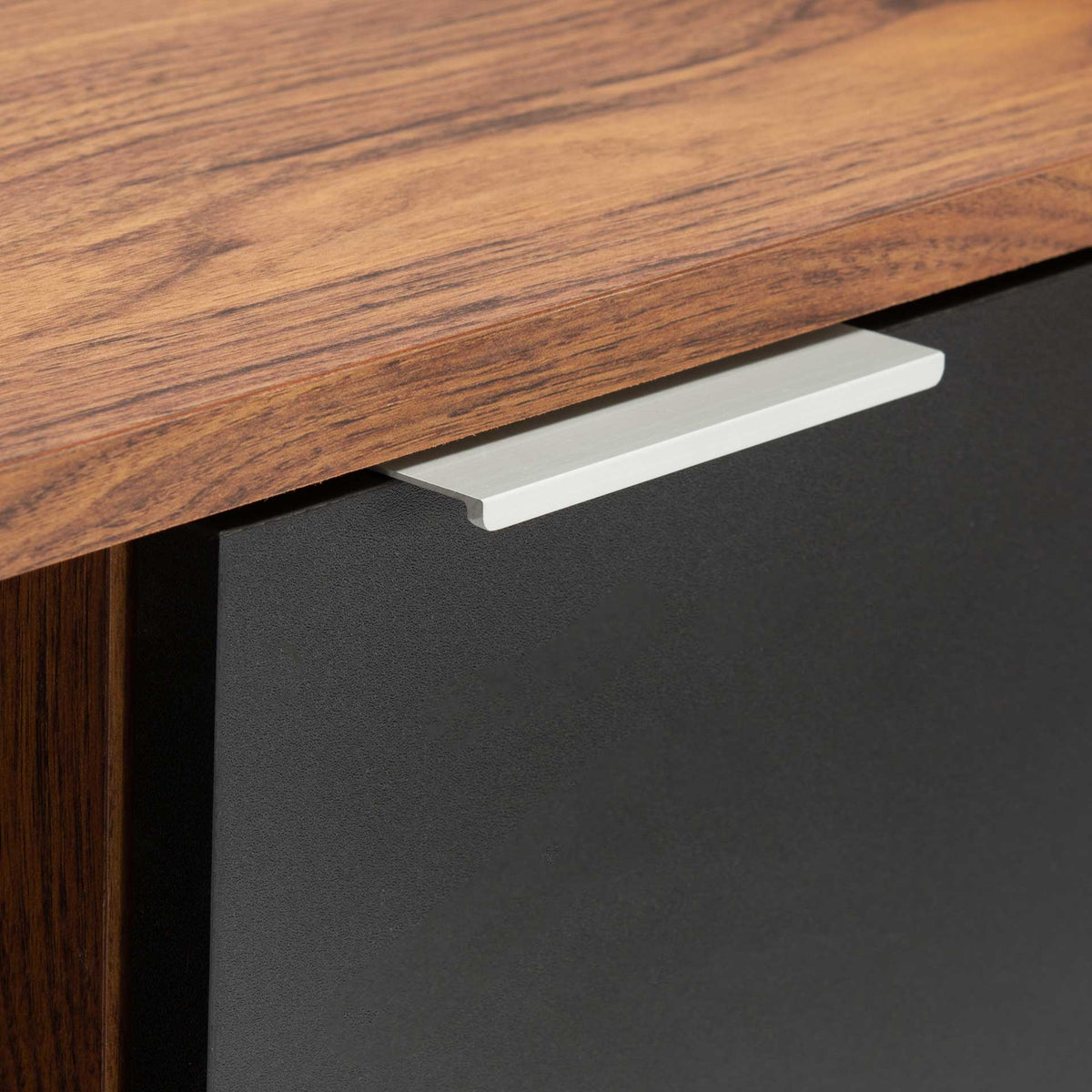 Dilan 2 Shelf 2 Door Media Stand Walnut/Black