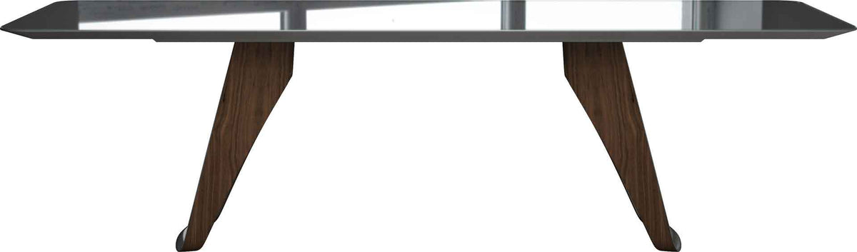 Preston Dining Table Titanium Glass/Walnut