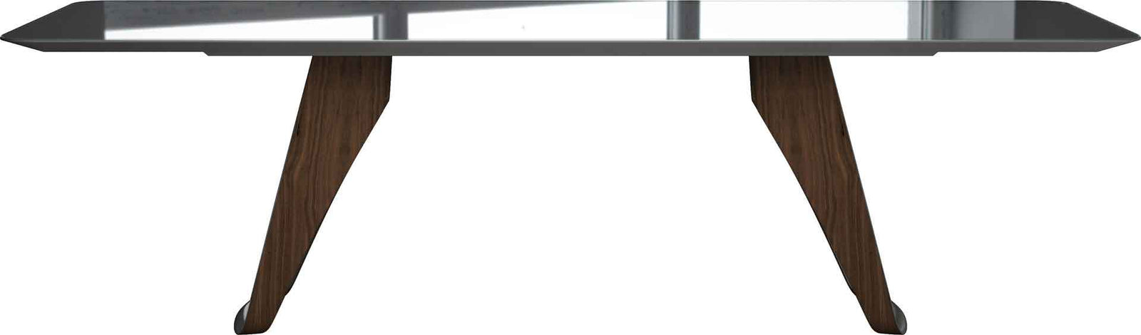 Preston Dining Table Titanium Glass/Walnut