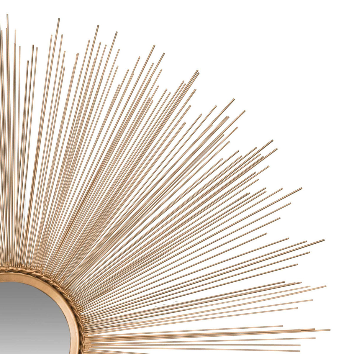 Fine gold iron spokes radiate from a textured circular frame