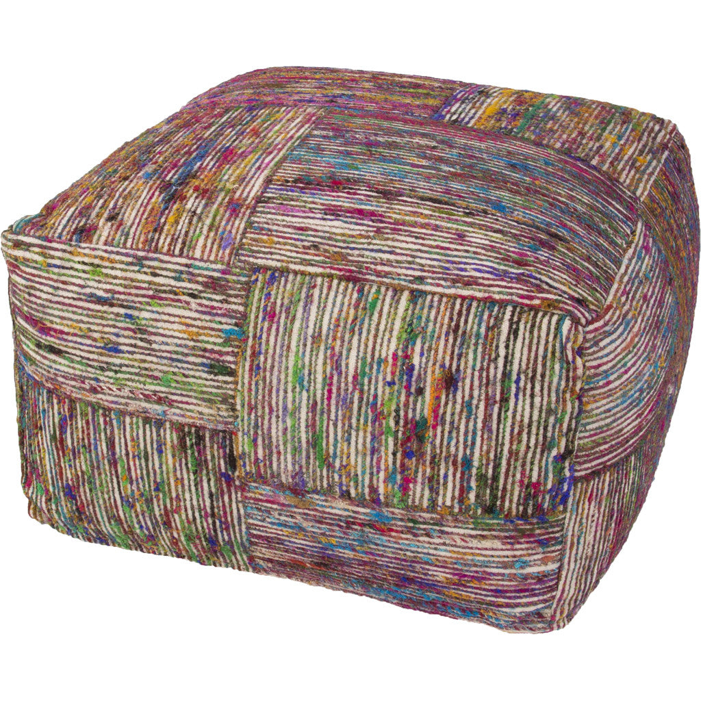 Milford Silk Block Swan White/Fuchsia Purple Pillow