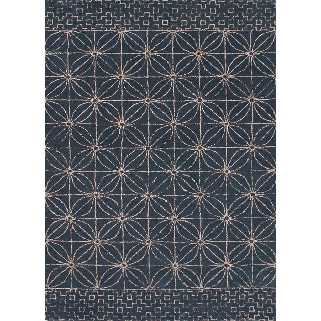 Traditions Sashiko Dark Slate/White Asparagus Area Rug