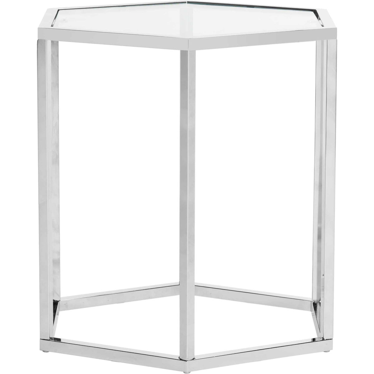 Teegan Glass End Table Chrome