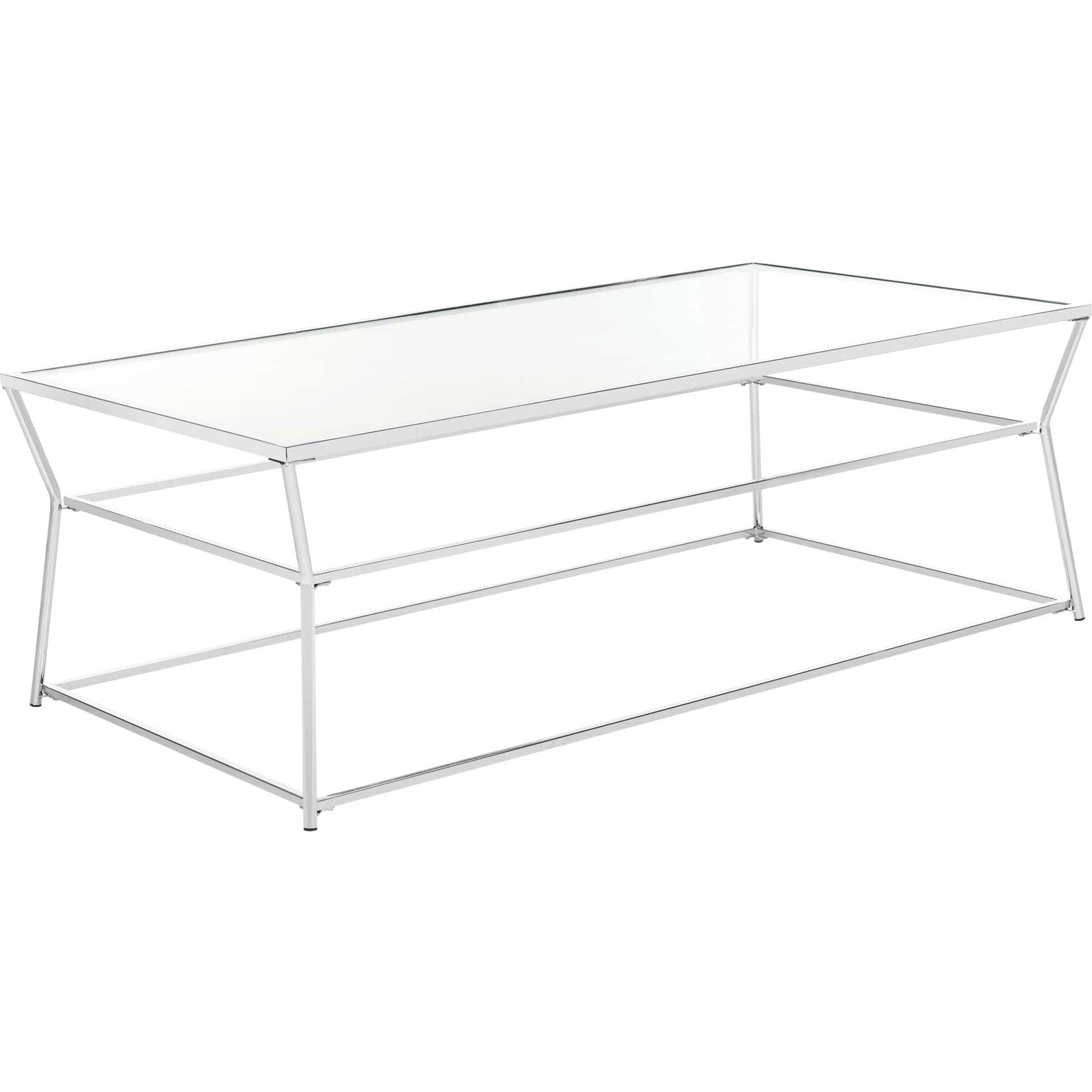Elian Glass Coffee Table Chrome