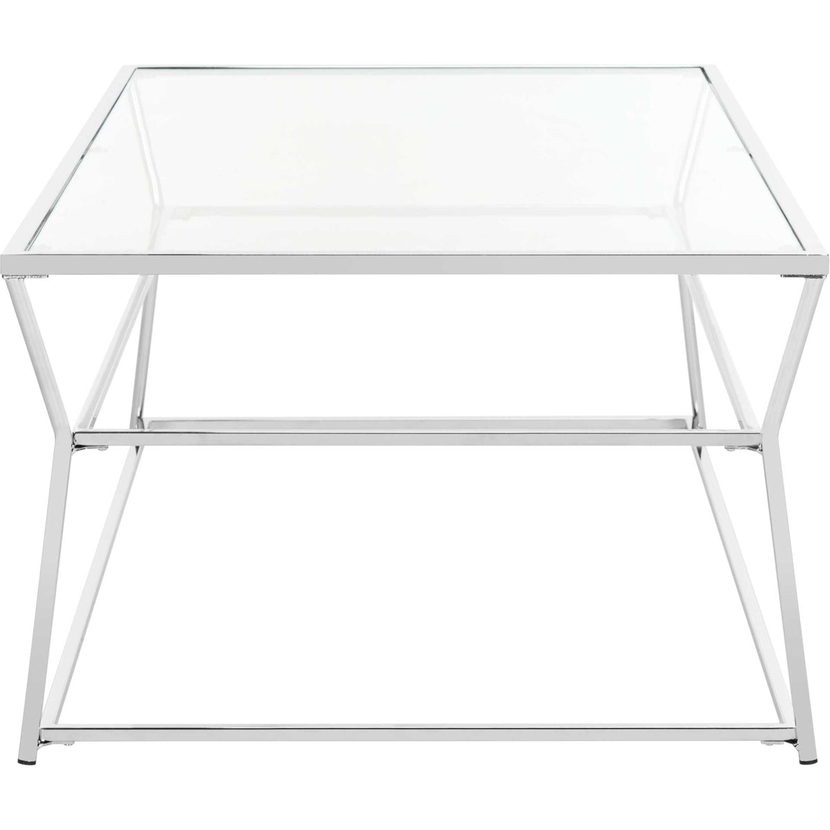 Elian Glass Coffee Table Chrome