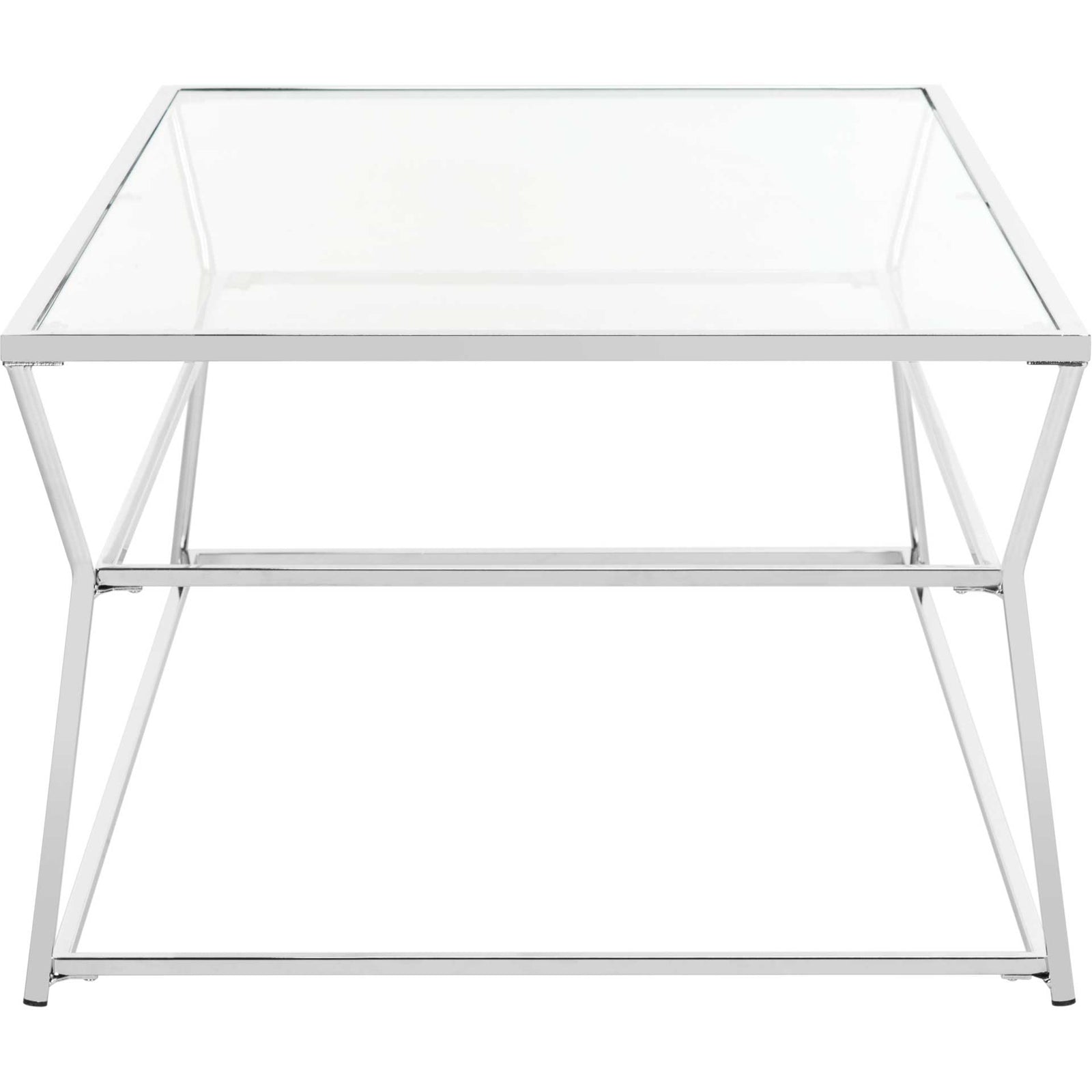 Elian Glass Coffee Table Chrome