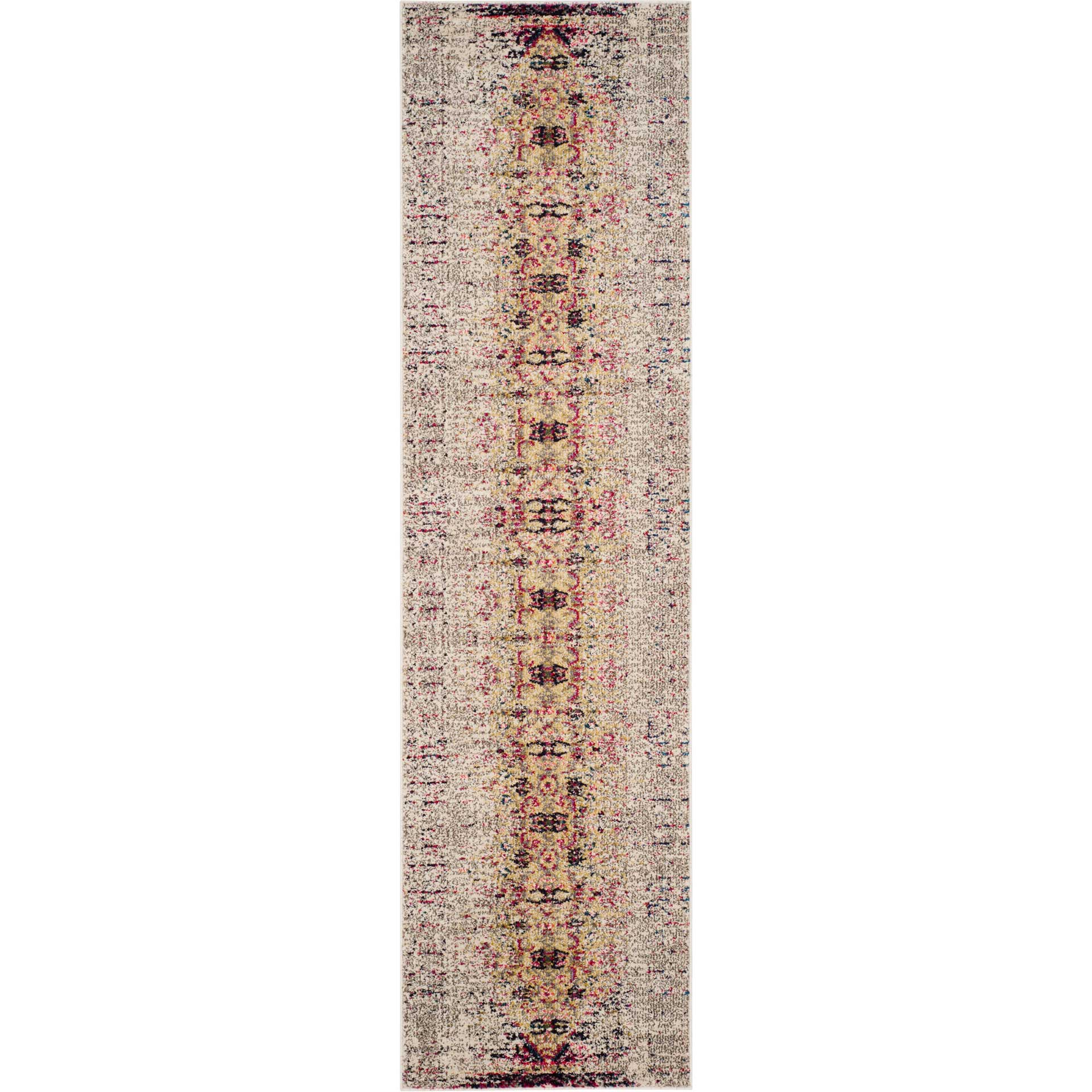 Monaco Distressed Ivory/Pink Runner Rug - Froy.com