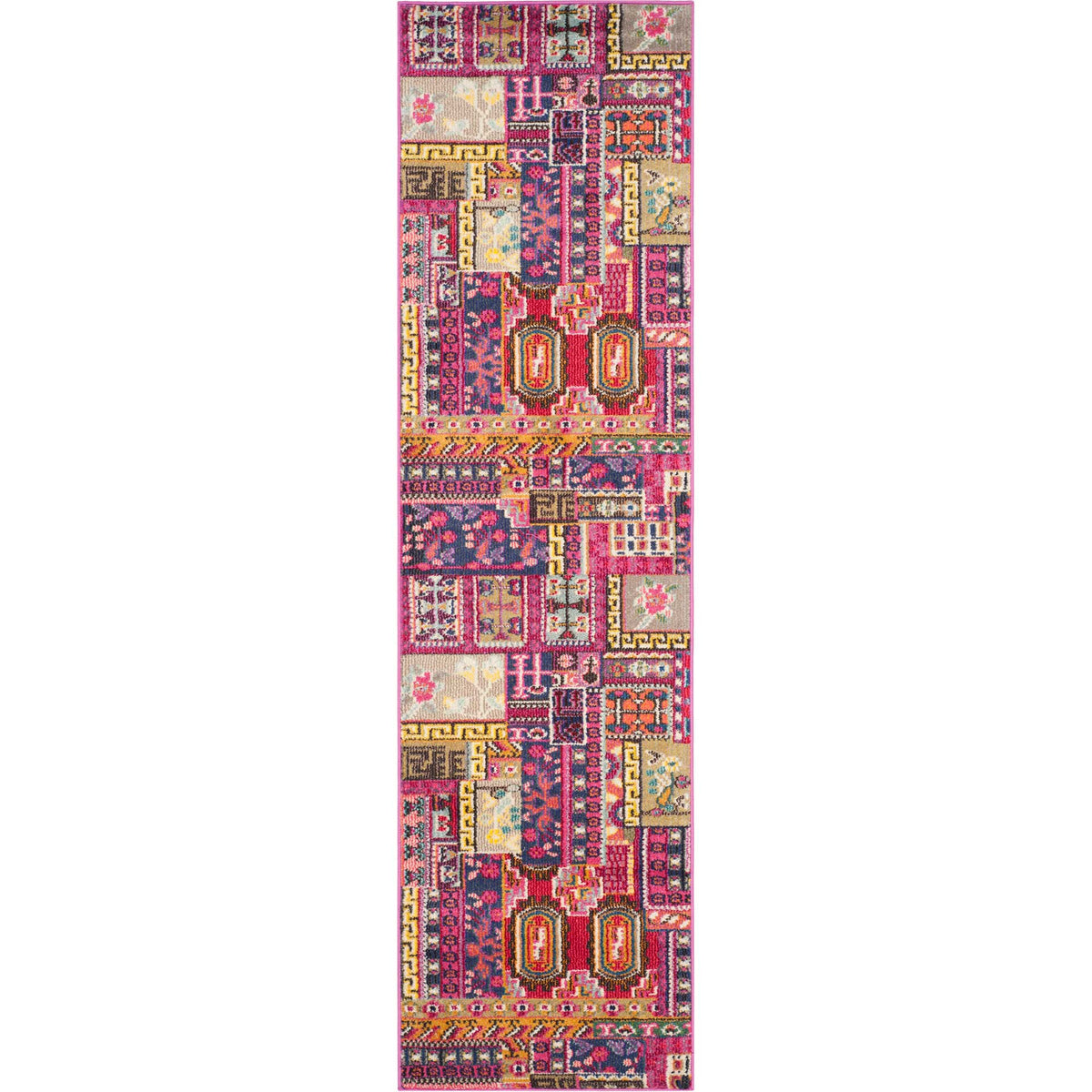 Pink Patchwork Rug Monaco Patchwork Pink/Multi Runner Rug - Froy.com