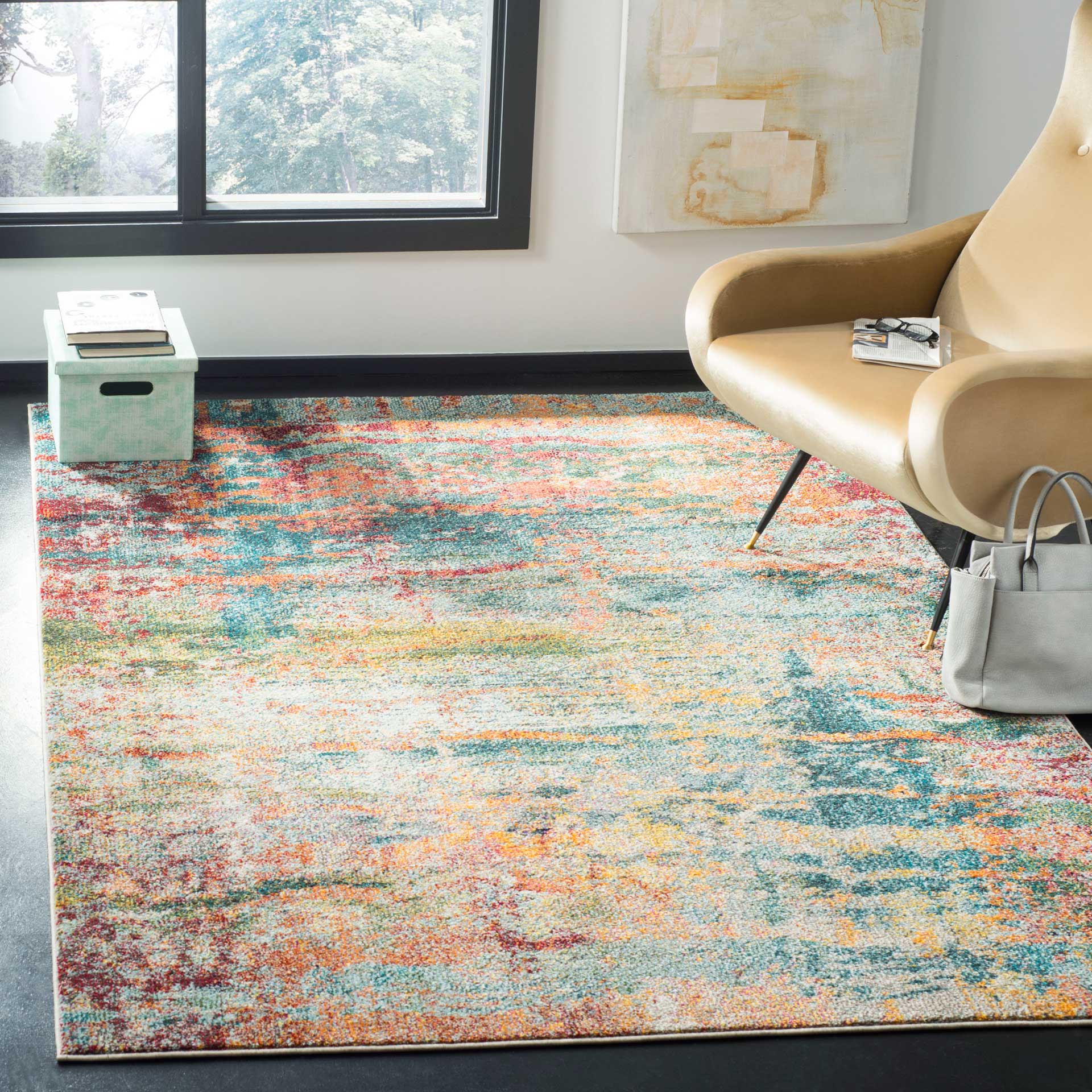 Teal Orange Rug Monaco Teal/Orange Area Rug - Froy.com