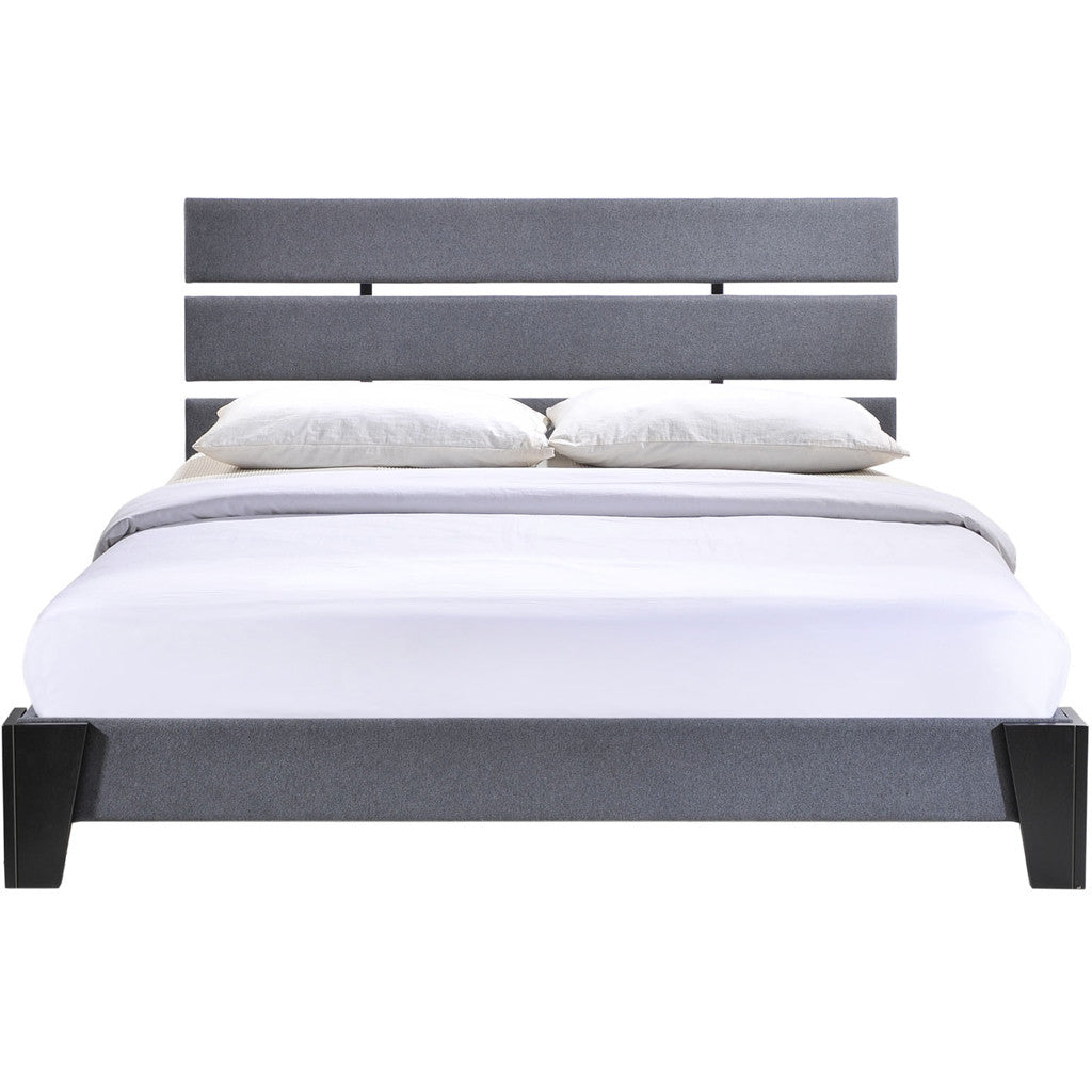 Zoar Queen Fabric Bed Gray