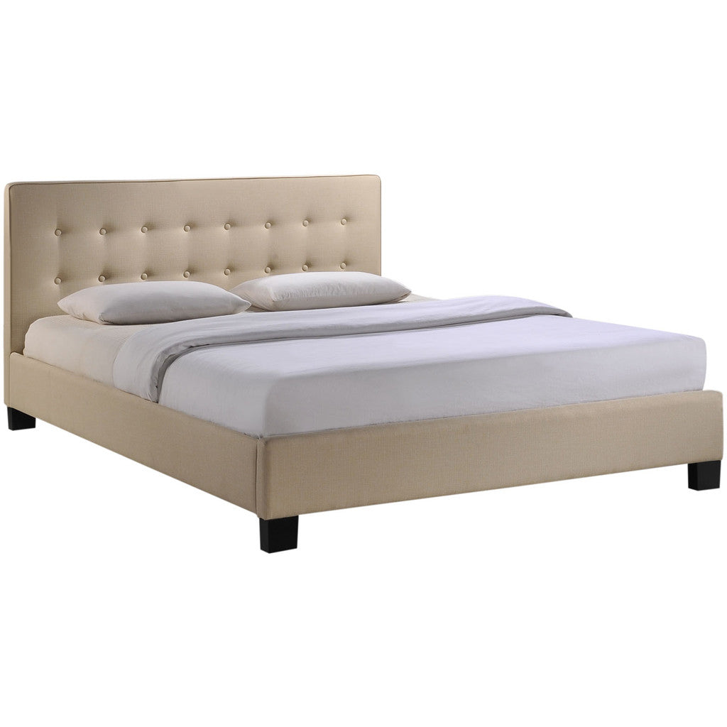 Calera Queen Fabric Bed Beige