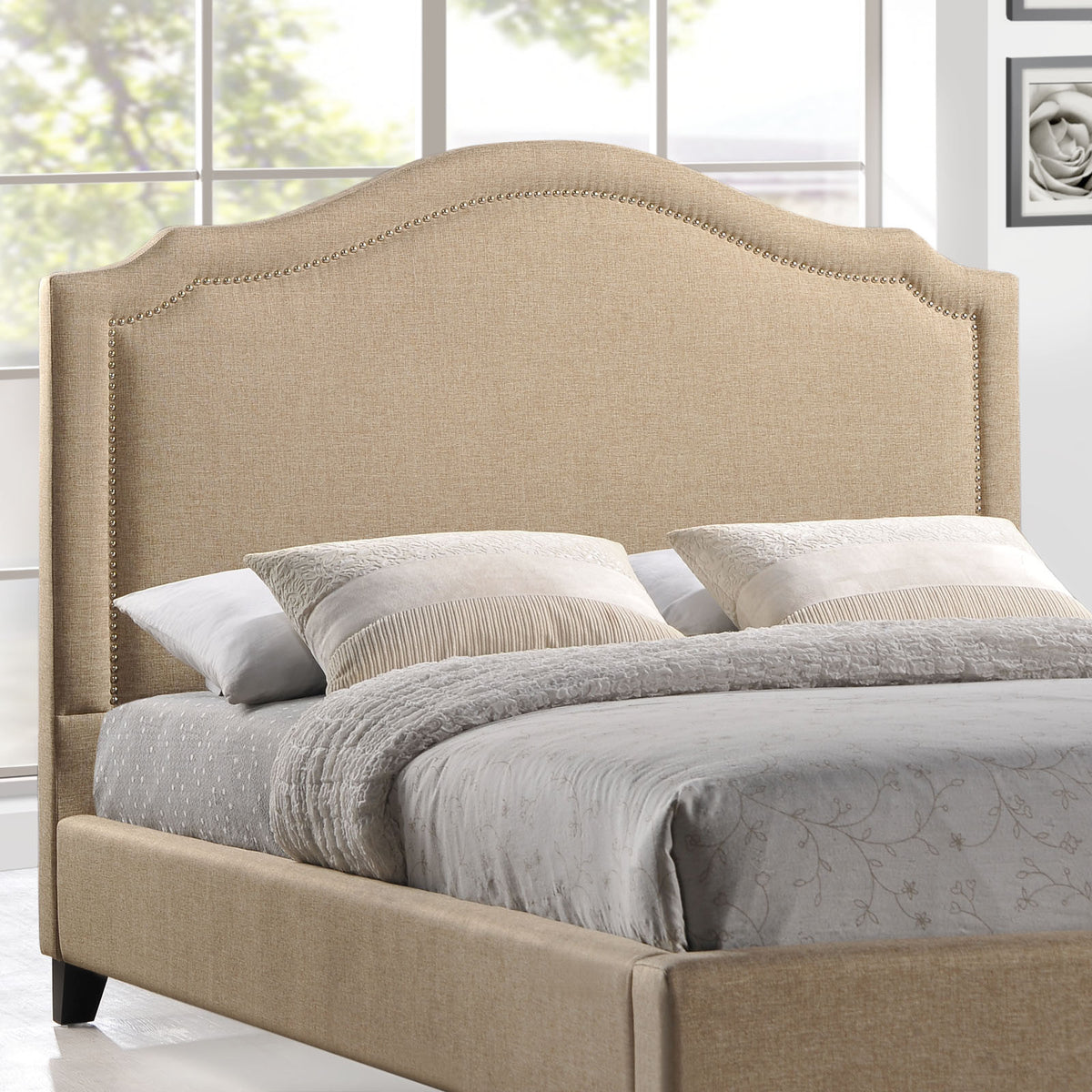 Clive Queen Bed Beige