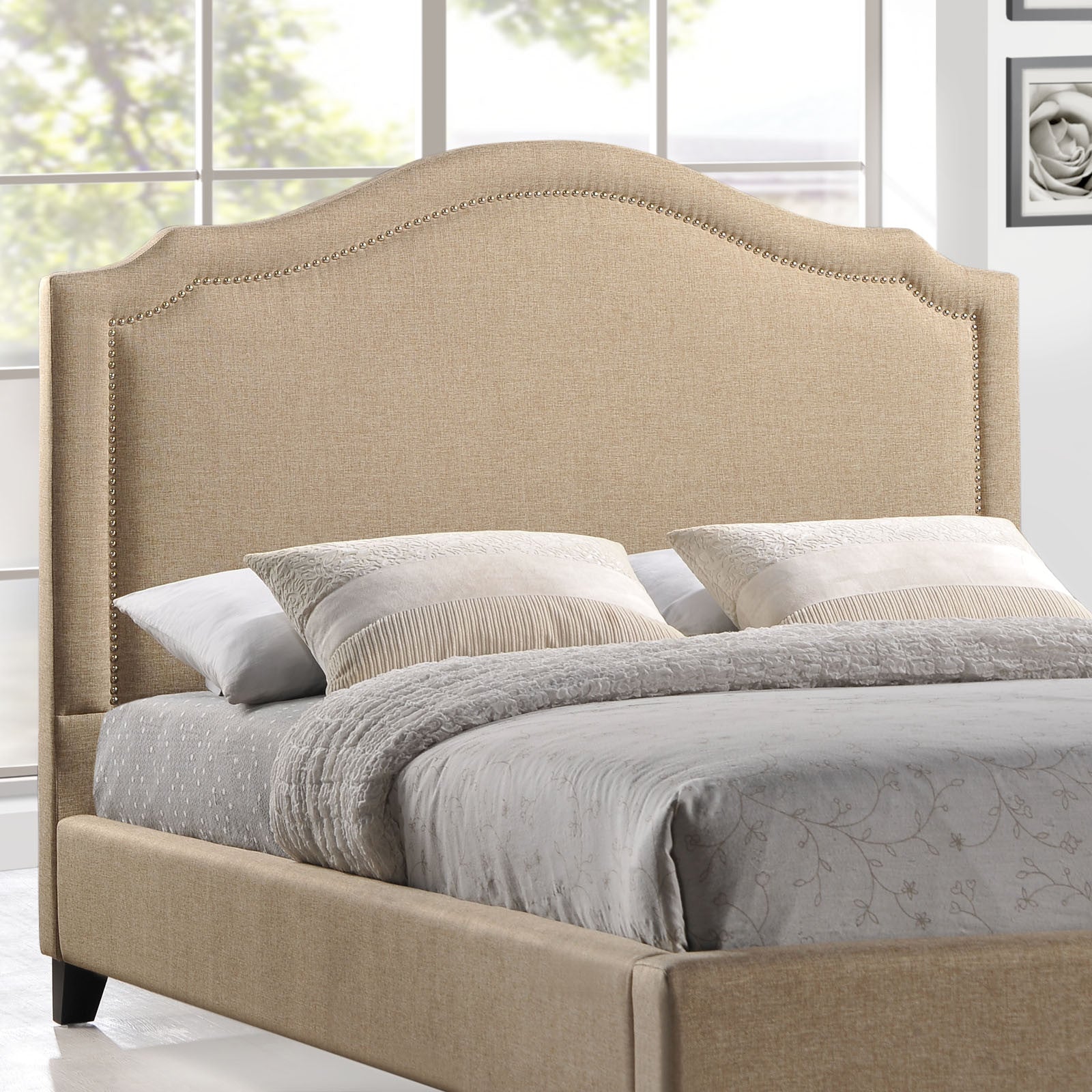 Clive Queen Bed Beige
