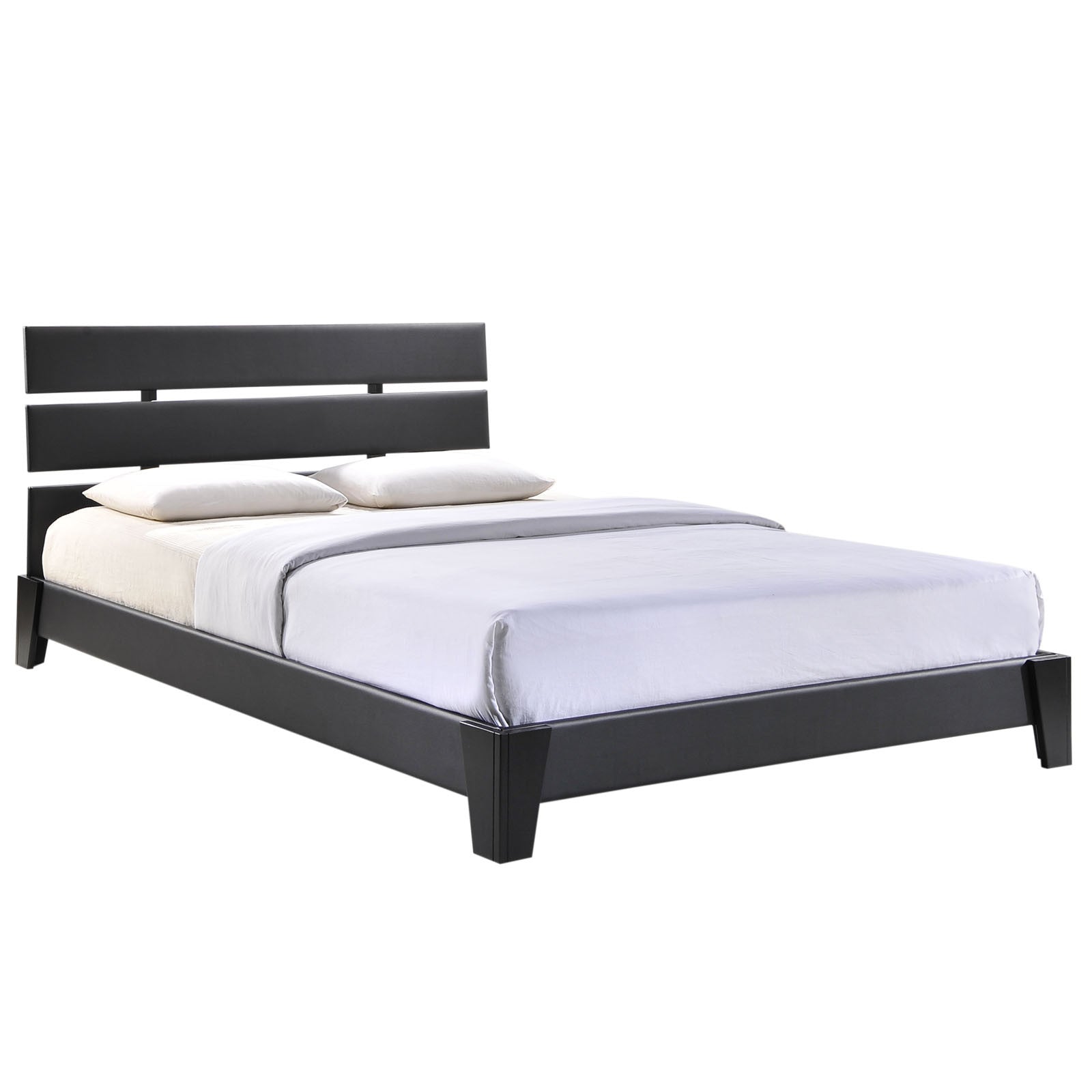 Zoar Queen Vinyl Bed Black