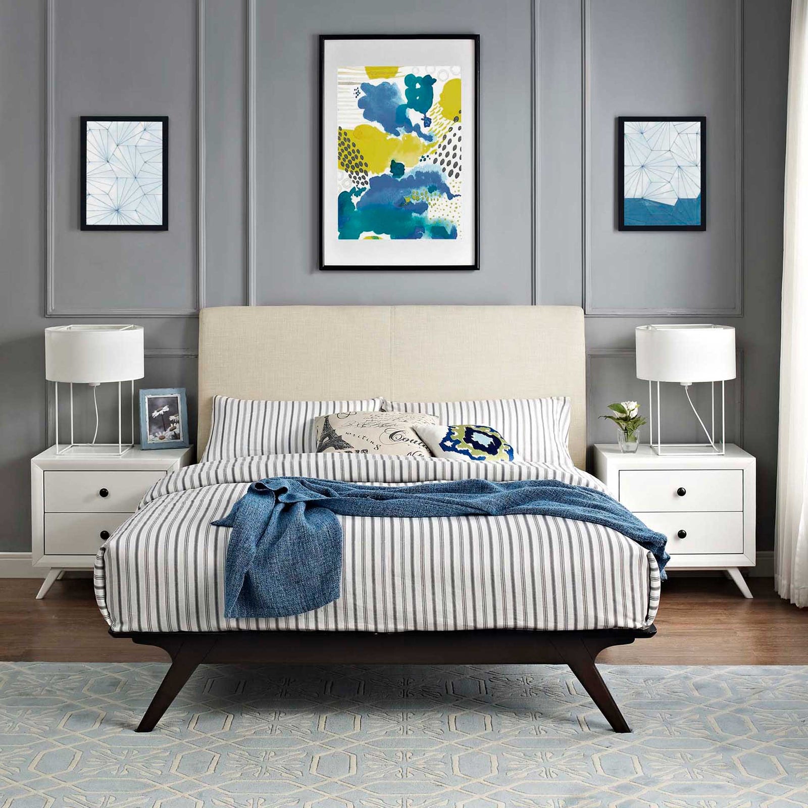 Thames Wood Bed Cappuccino/Beige