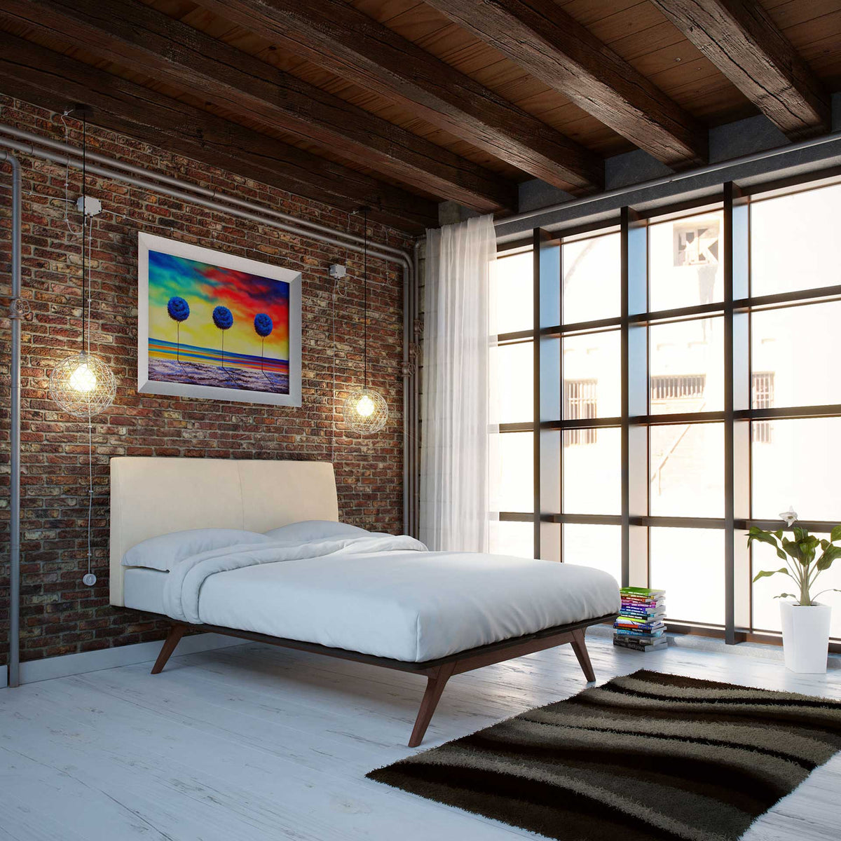 Thames Wood Bed Cappuccino/Beige