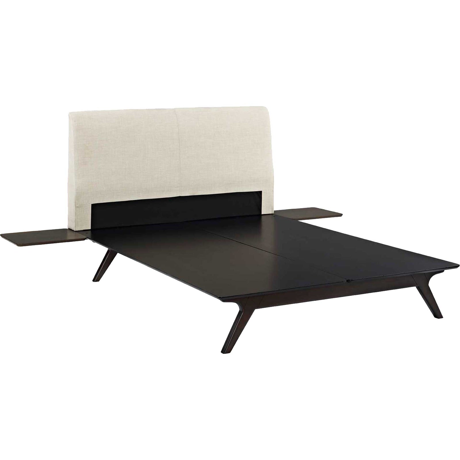 Thames Bed Cappuccino/Beige With Side Tables