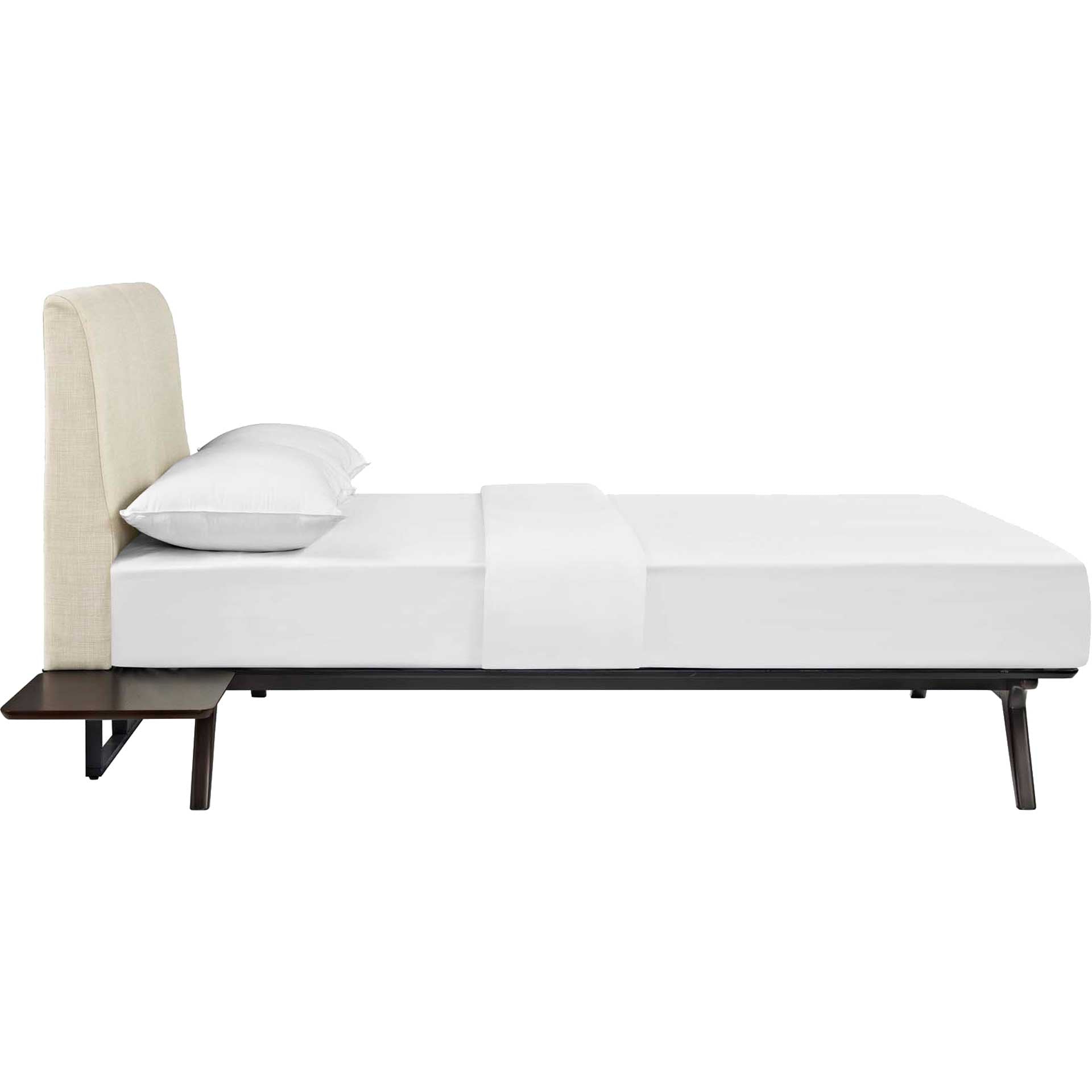 Thames Bed Cappuccino/Beige With Side Tables