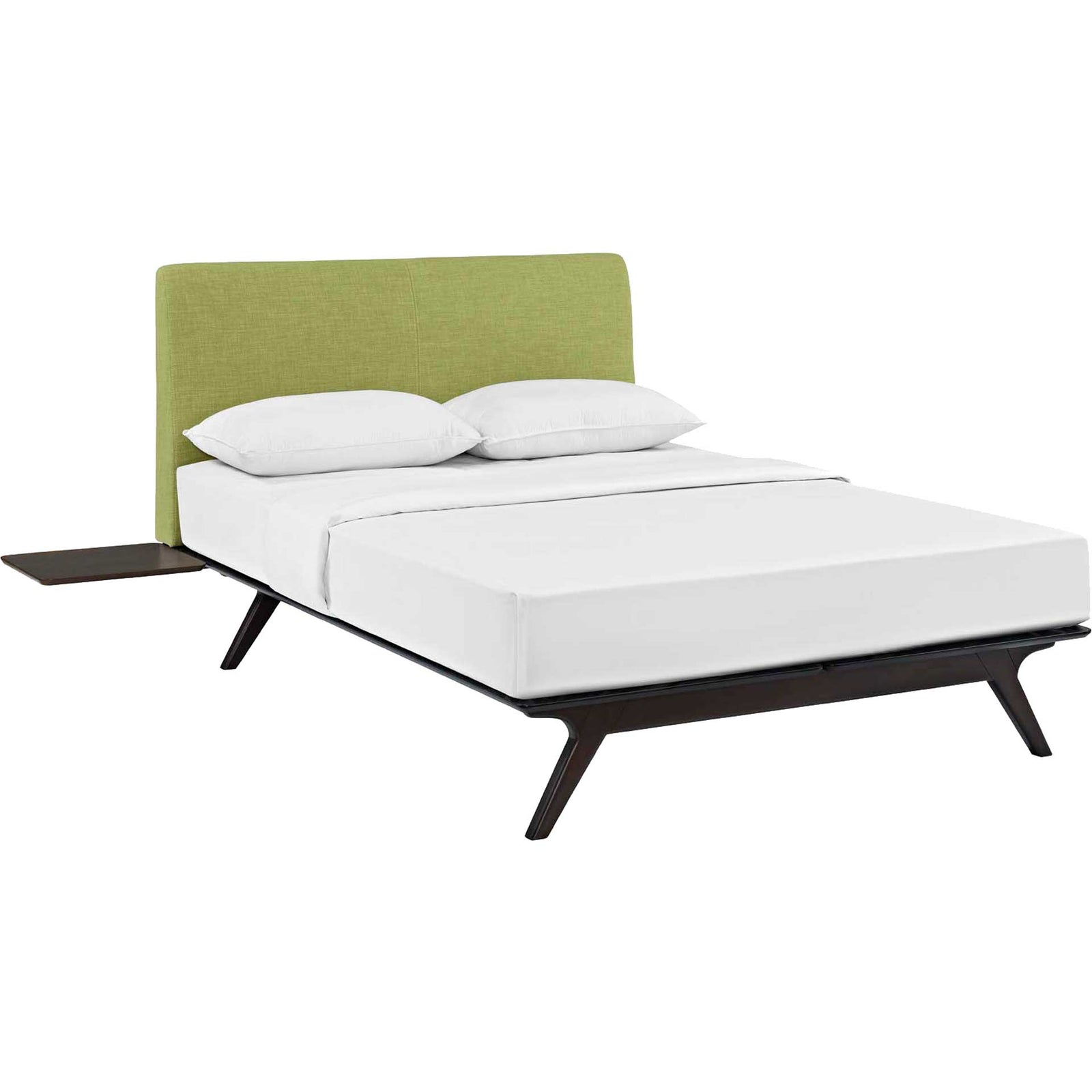 Trenton Bed Cappuccino/Green With Side Tables