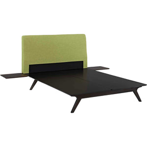 Thames Bed Cappuccino/Green With Side Tables
