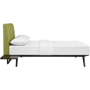 Thames Bed Cappuccino/Green With Side Tables