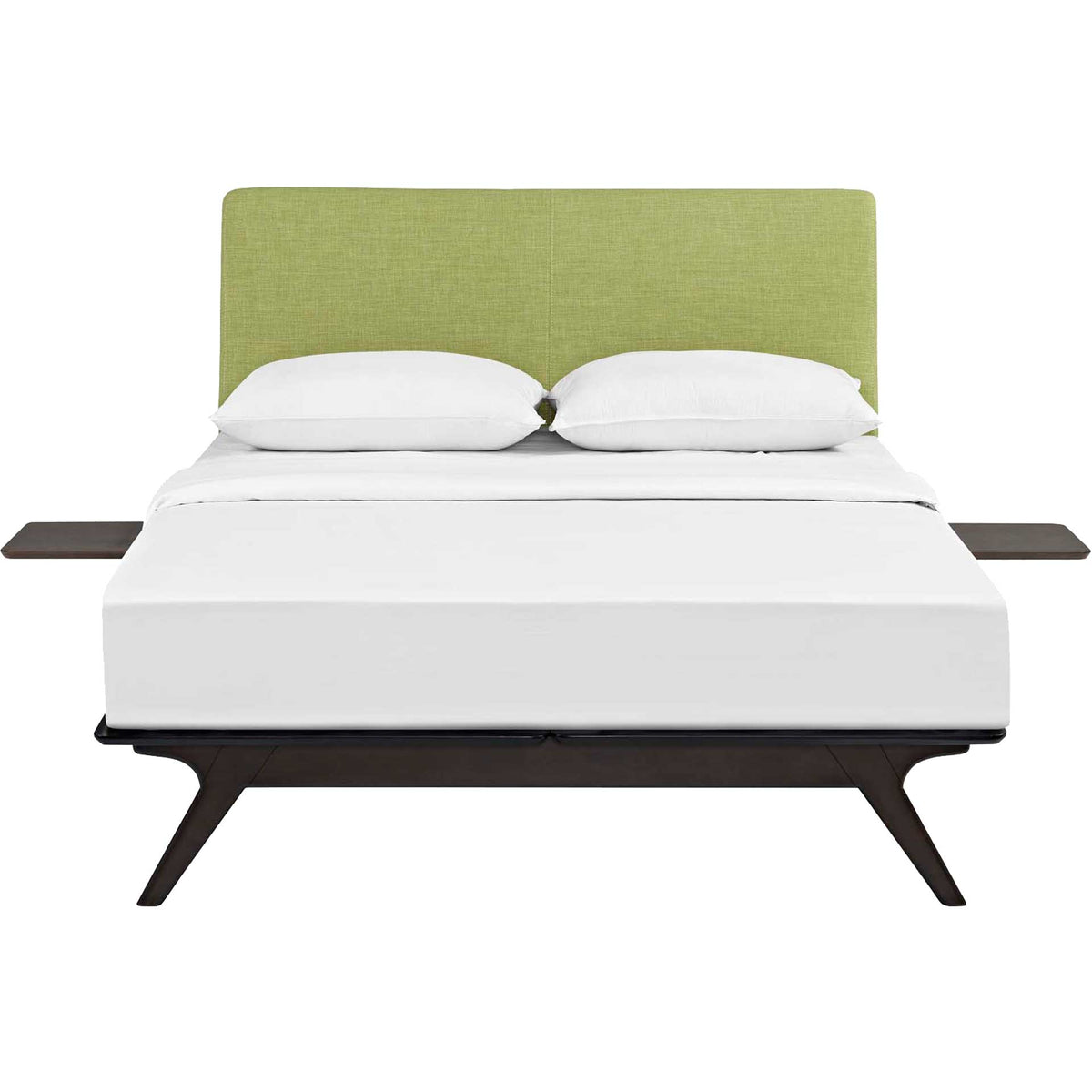 Thames Bed Cappuccino/Green With Side Tables