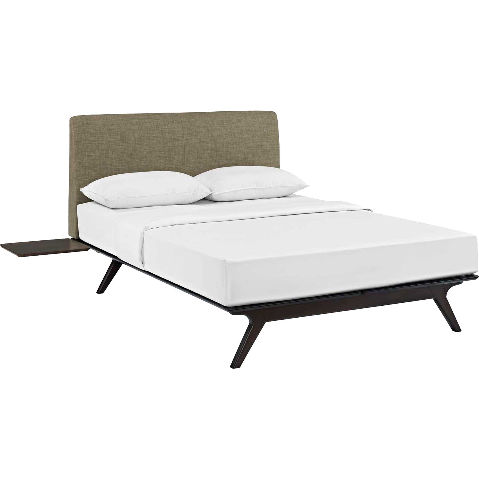 Trenton Bed Cappuccino/Latte With Side Tables