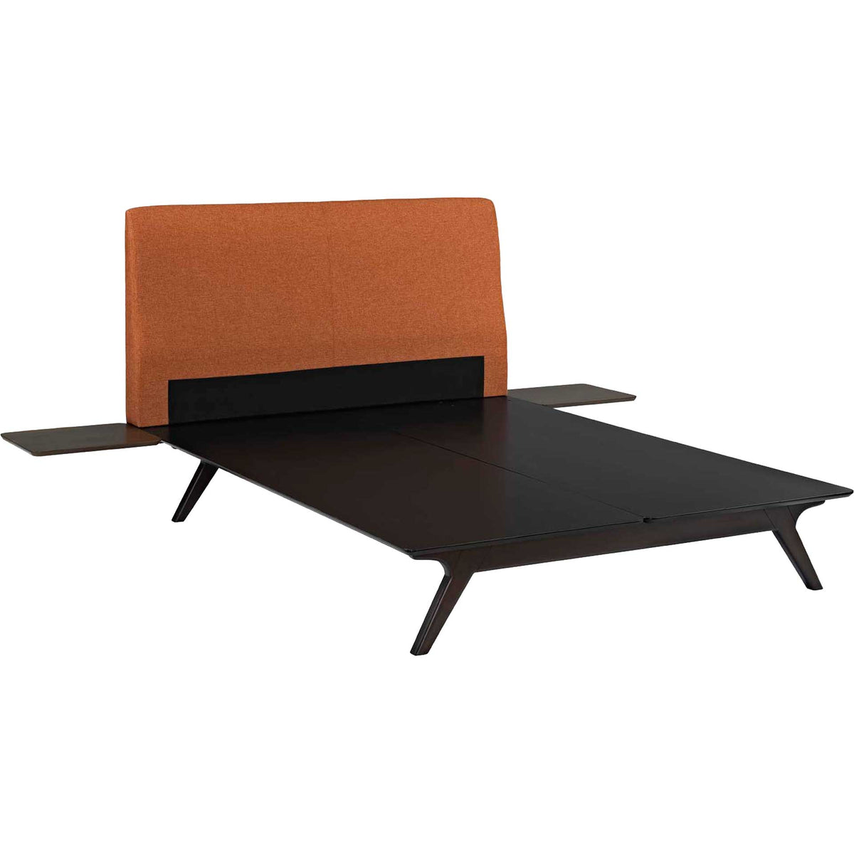 Thames Bed Cappuccino/Orange With Side Tables