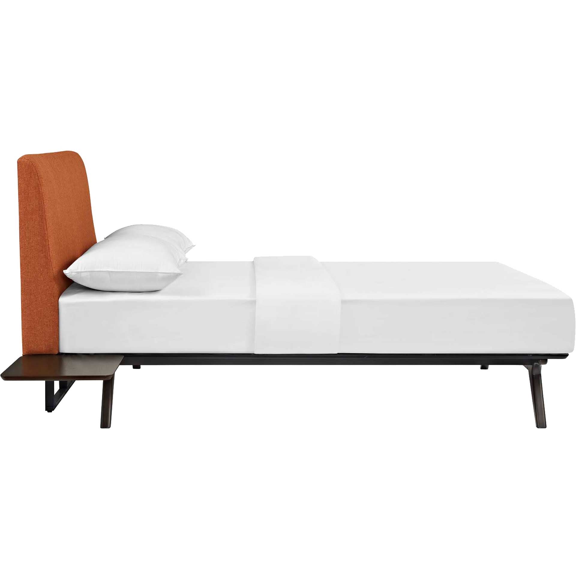 Thames Bed Cappuccino/Orange With Side Tables