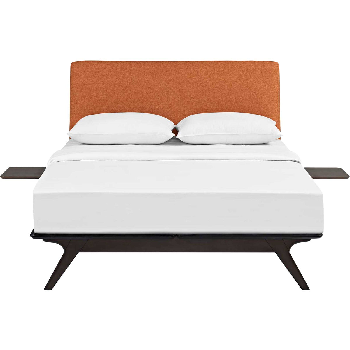 Thames Bed Cappuccino/Orange With Side Tables