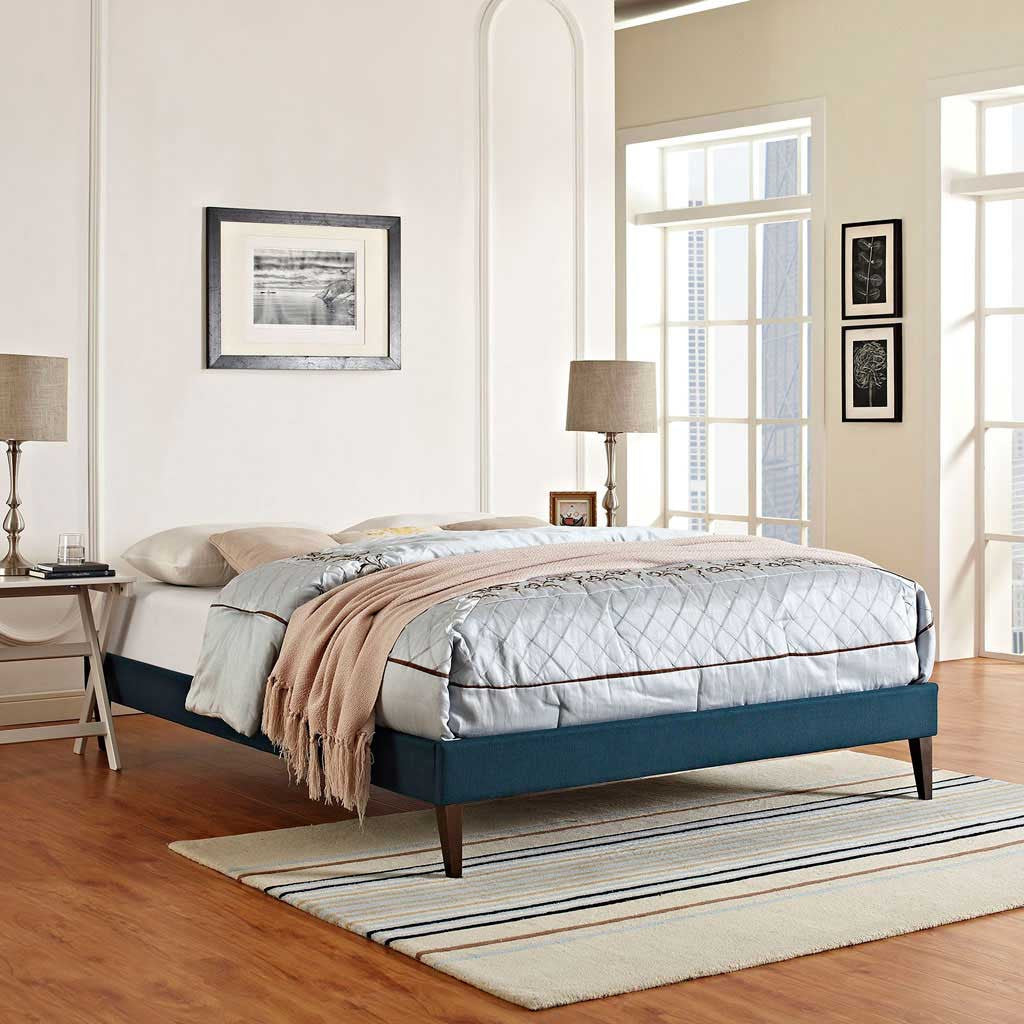 Soren Fabric Bed Azure