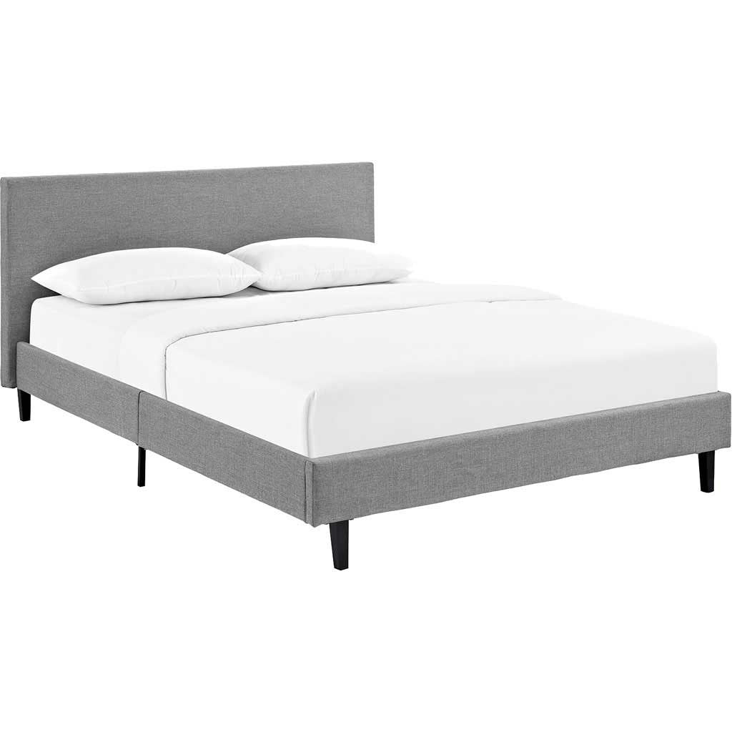 Anjou Fabric Bed Light Gray