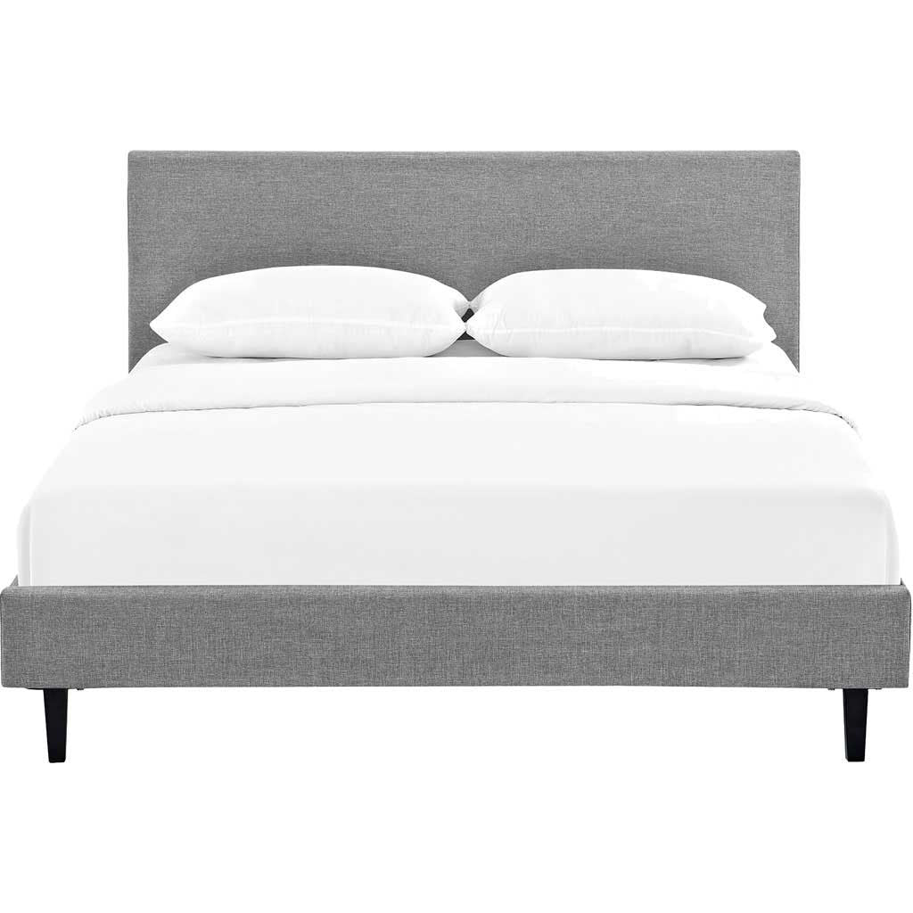 Anjou Fabric Bed Light Gray