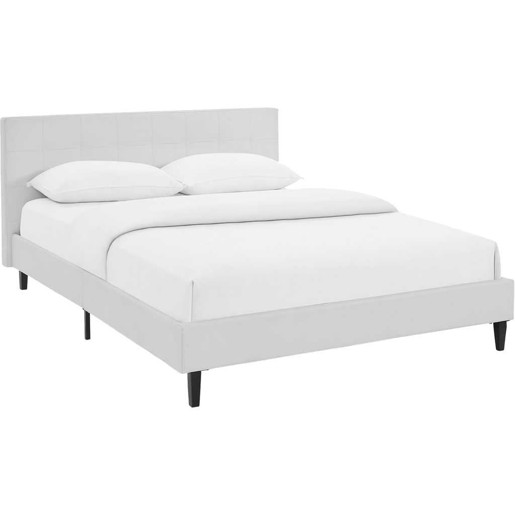 Lester Vinyl Bed White