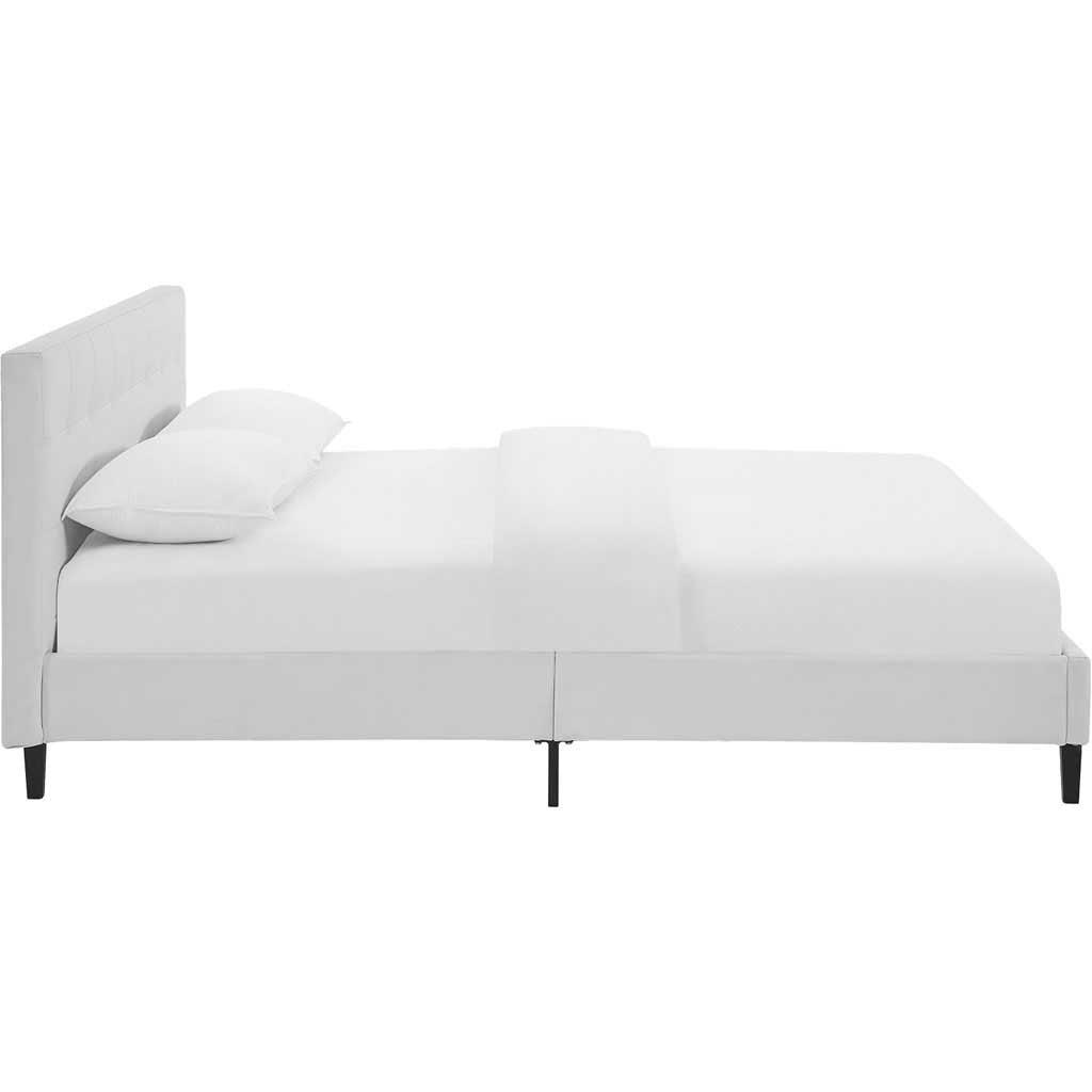 Lester Vinyl Bed White