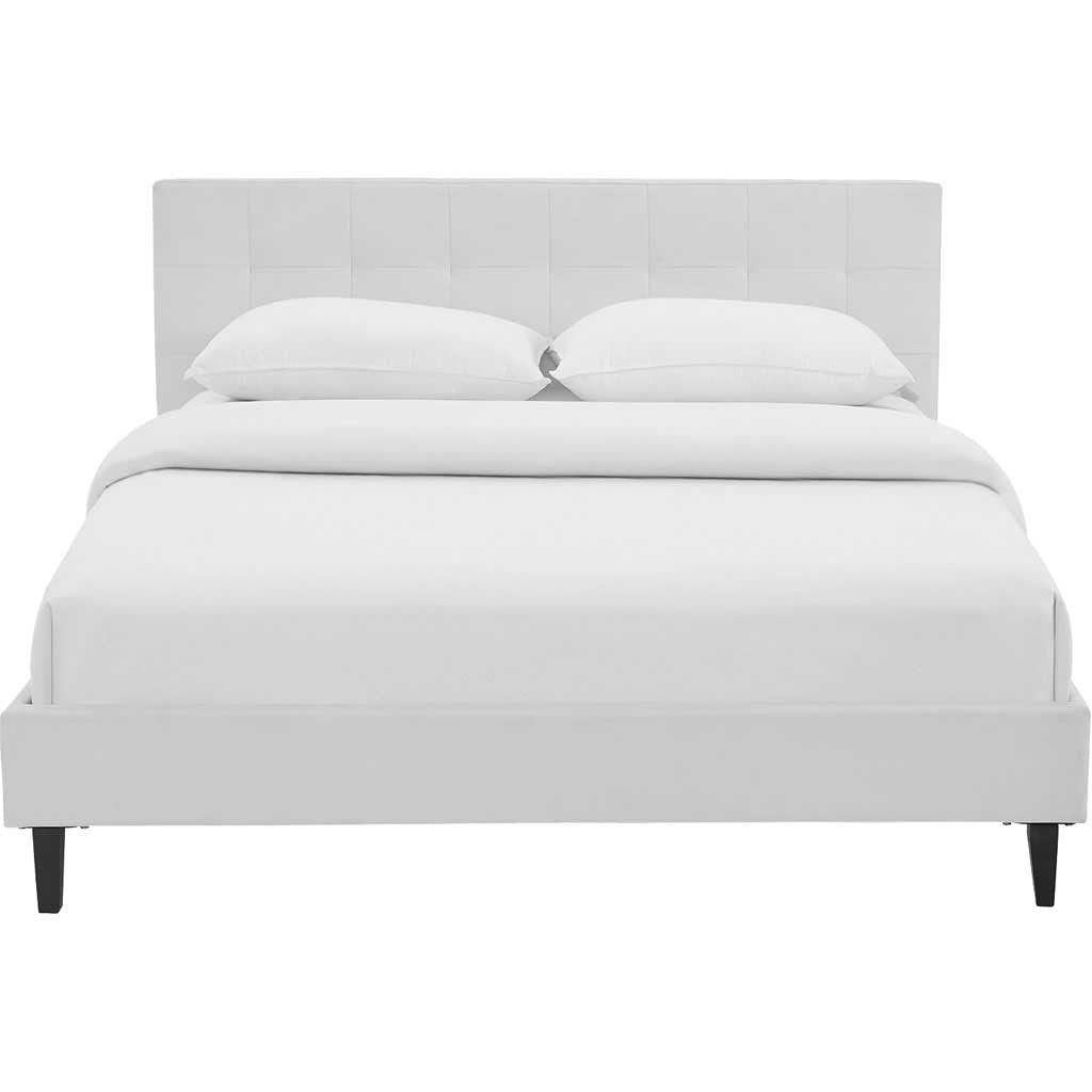 Lester Vinyl Bed White