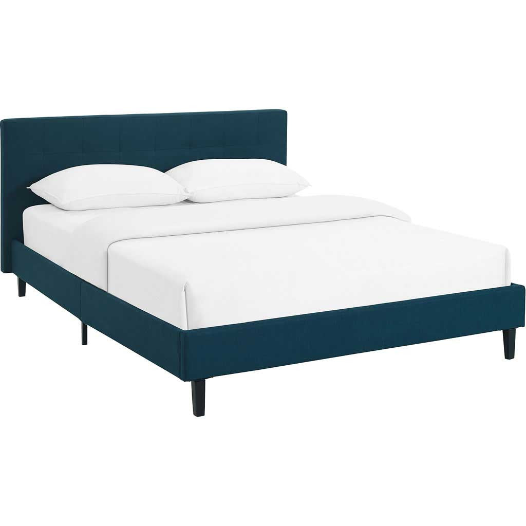 Lester Fabric Bed Azure