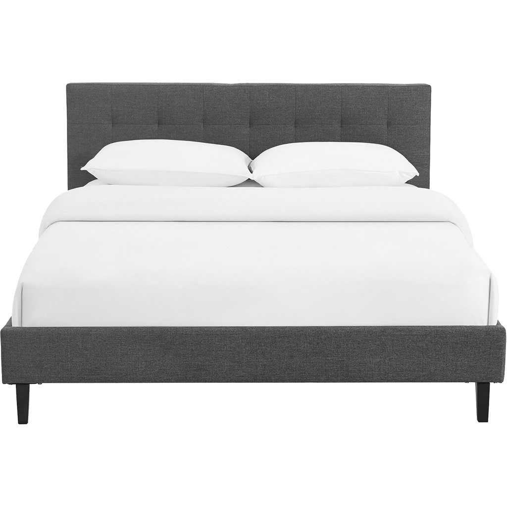 Lester Fabric Bed Gray