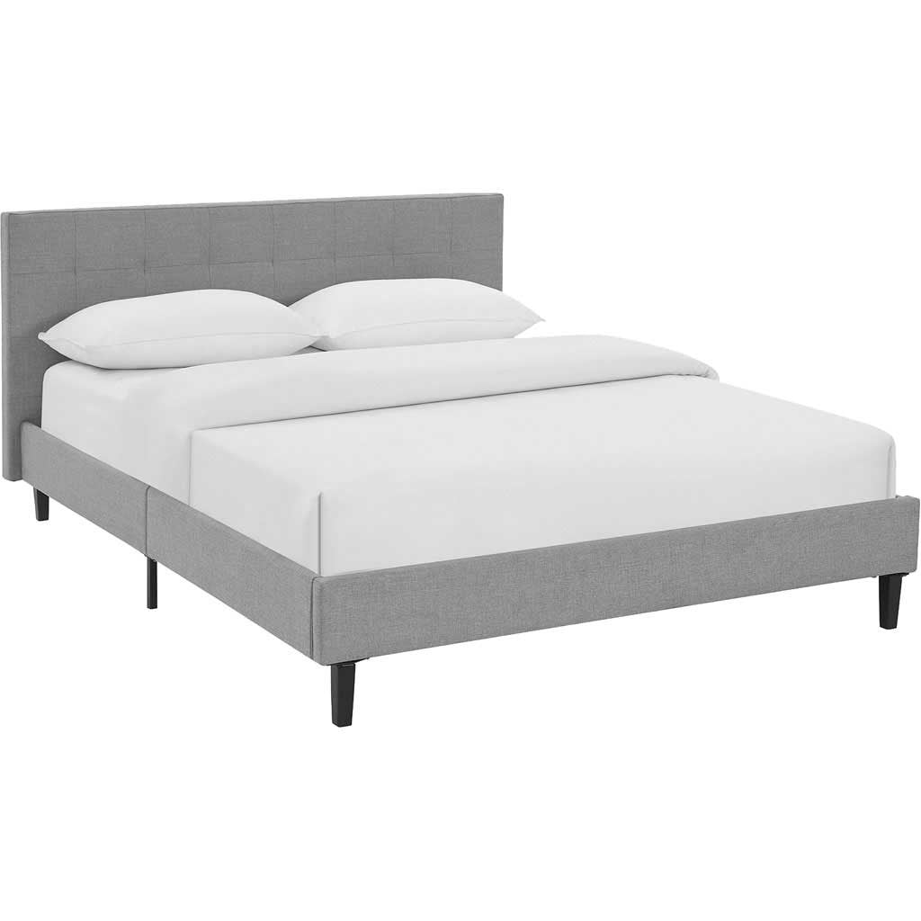 Linwood Fabric Bed Light Gray