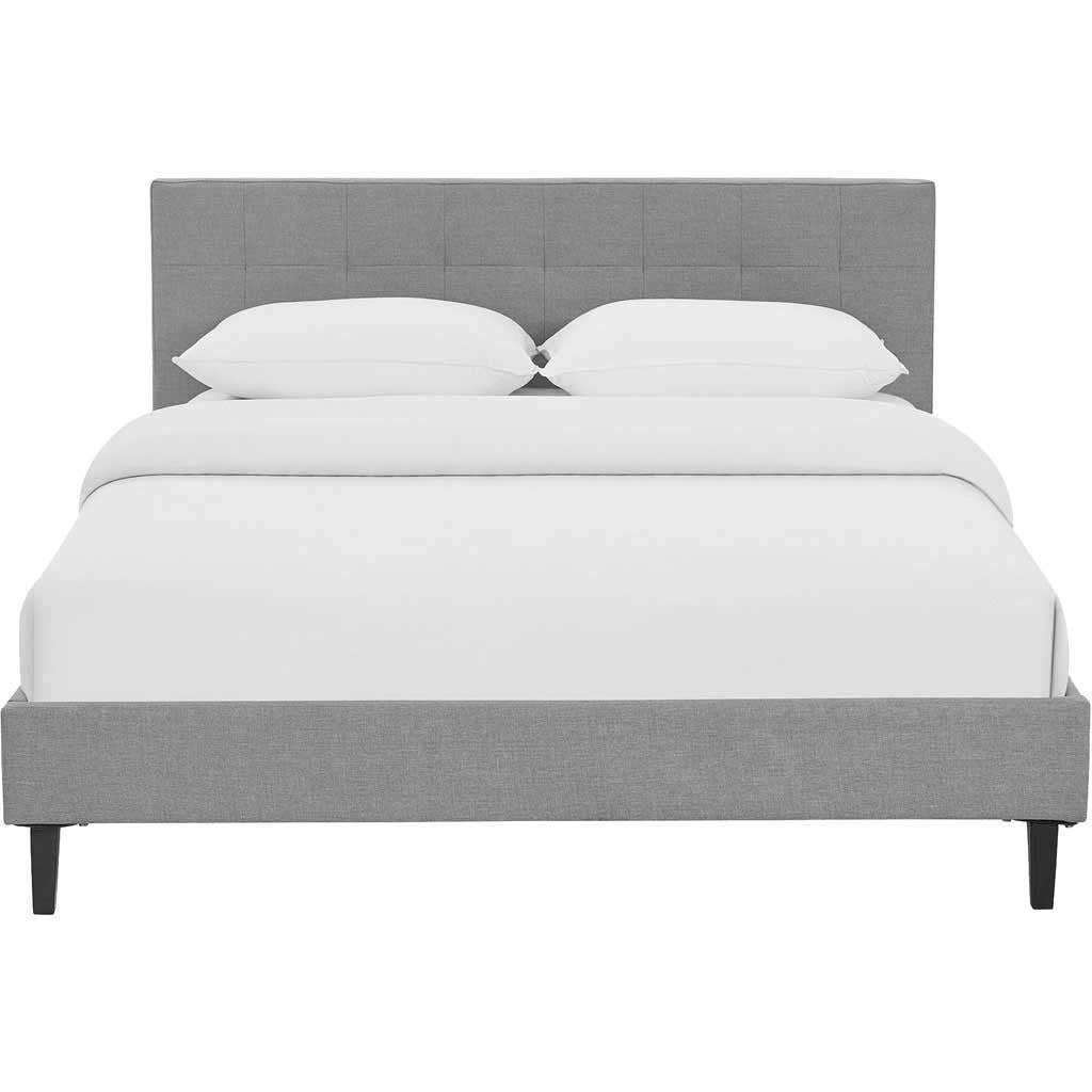 Linwood Fabric Bed Light Gray