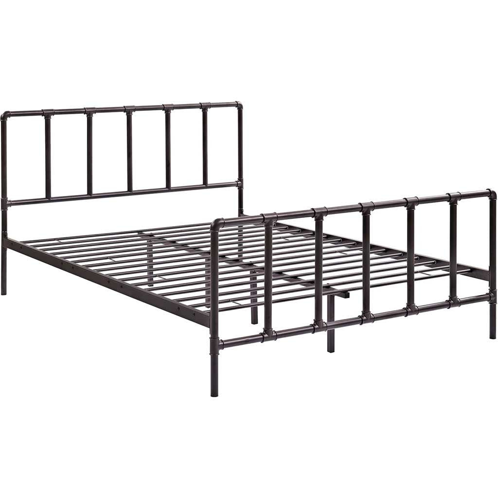 Dickens Stainless Steel Bed Brown