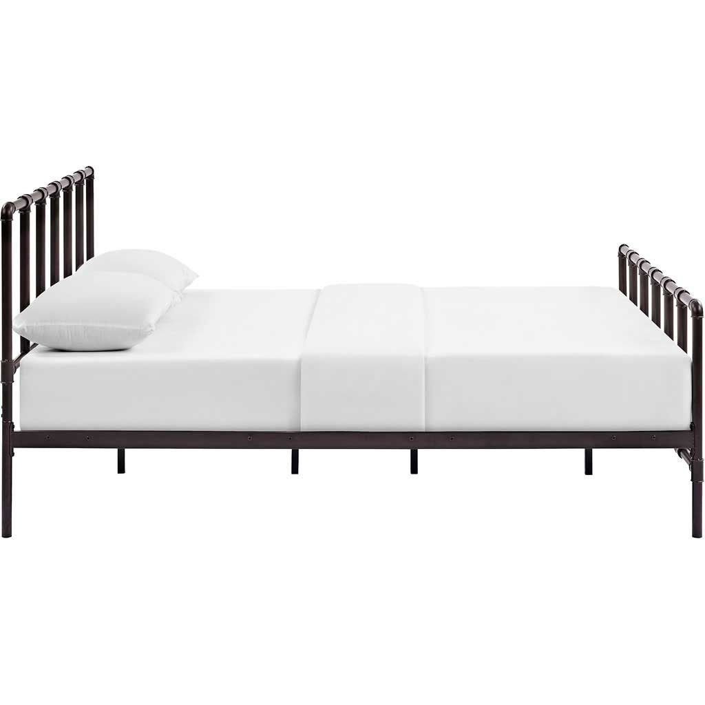 Dickens Stainless Steel Bed Brown