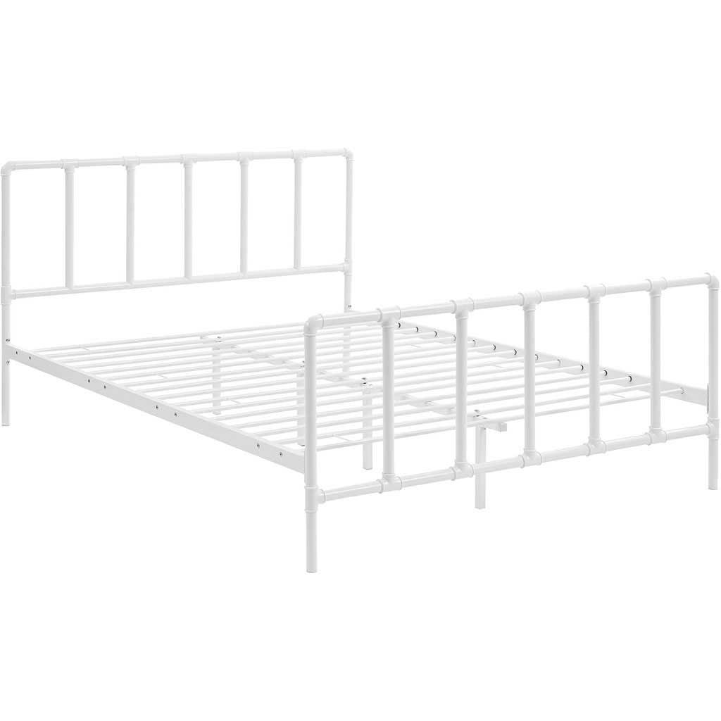 Dickens Stainless Steel Bed White