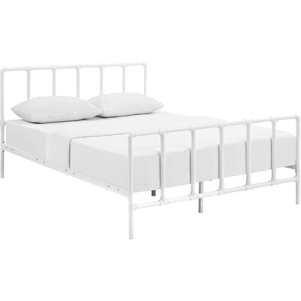Dickens Stainless Steel Bed White