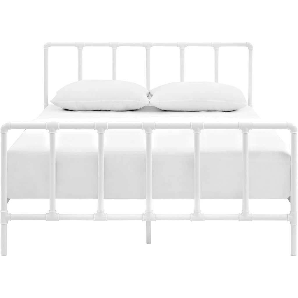 Dickens Stainless Steel Bed White