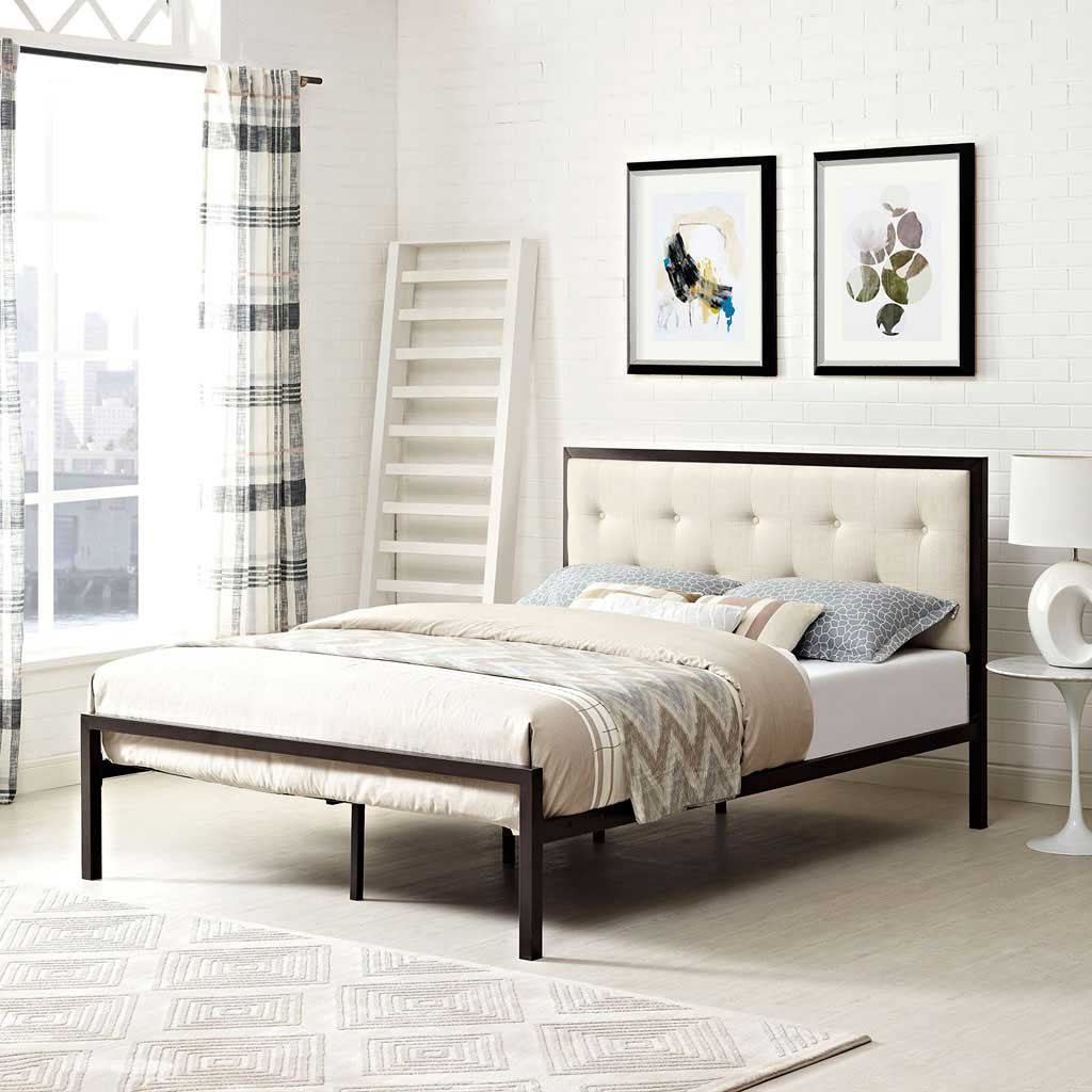 Lendal Fabric Bed Brown/Beige