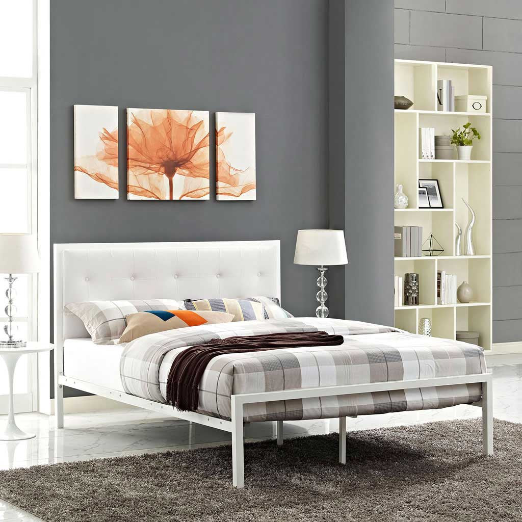 Lendal Vinyl Bed White