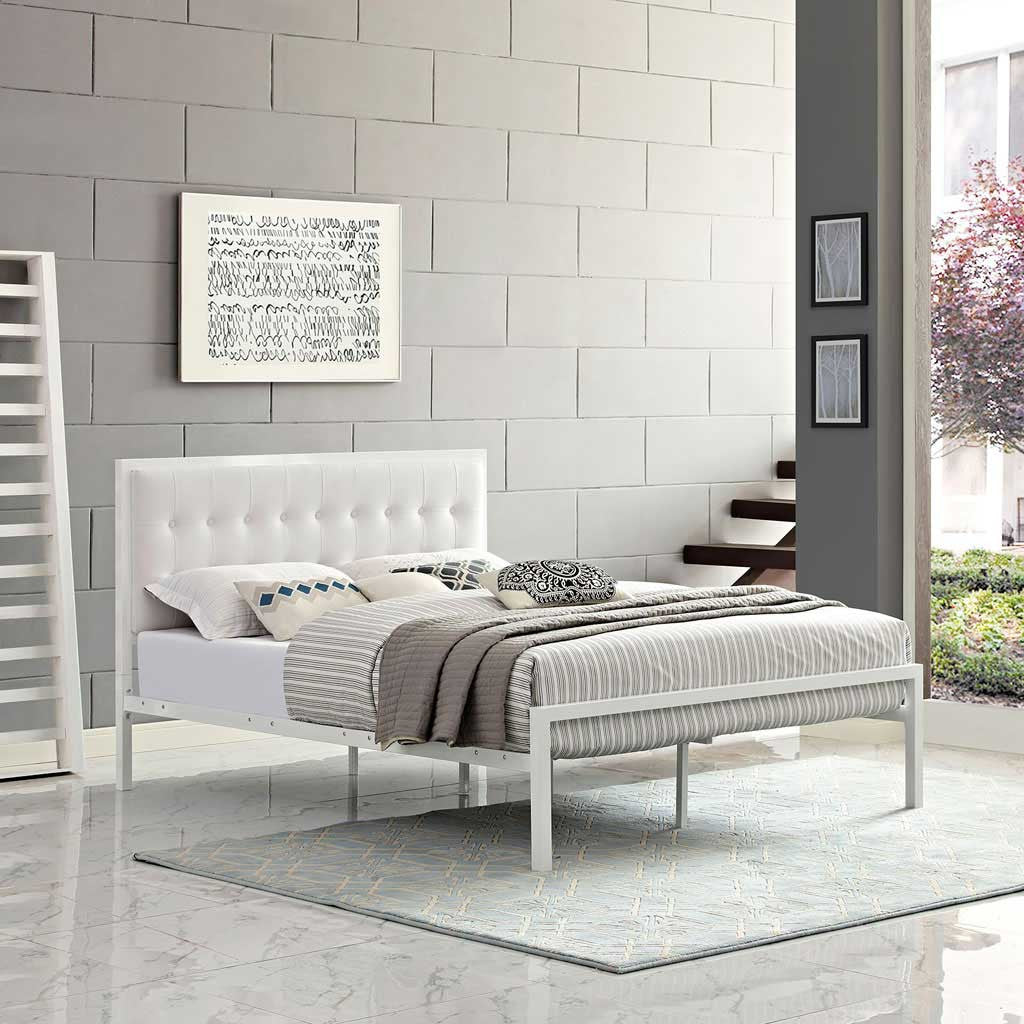 Milton Vinyl Bed White